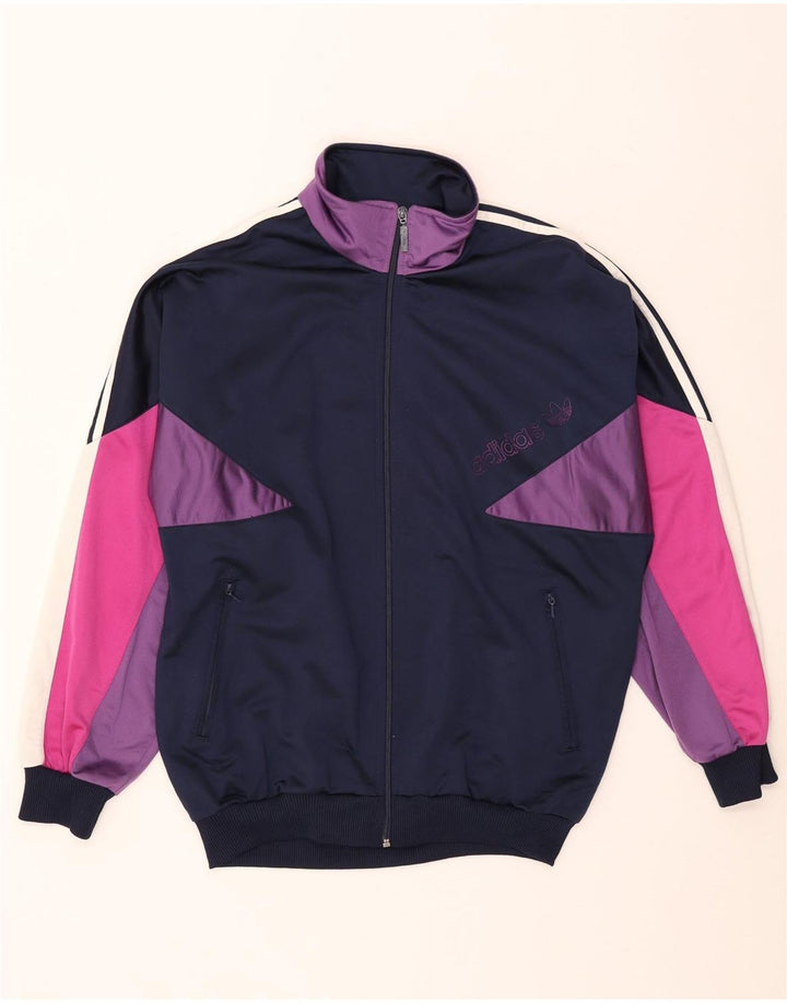 Adidas Giacca da uomo con grafica grafica, giacca grande, colore blu navy