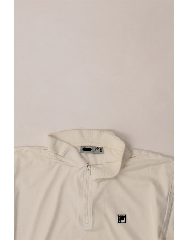 FILA Mens Polo Shirt Large White Cotton Vintage Fila and Second-Hand Fila from Messina Hembry 