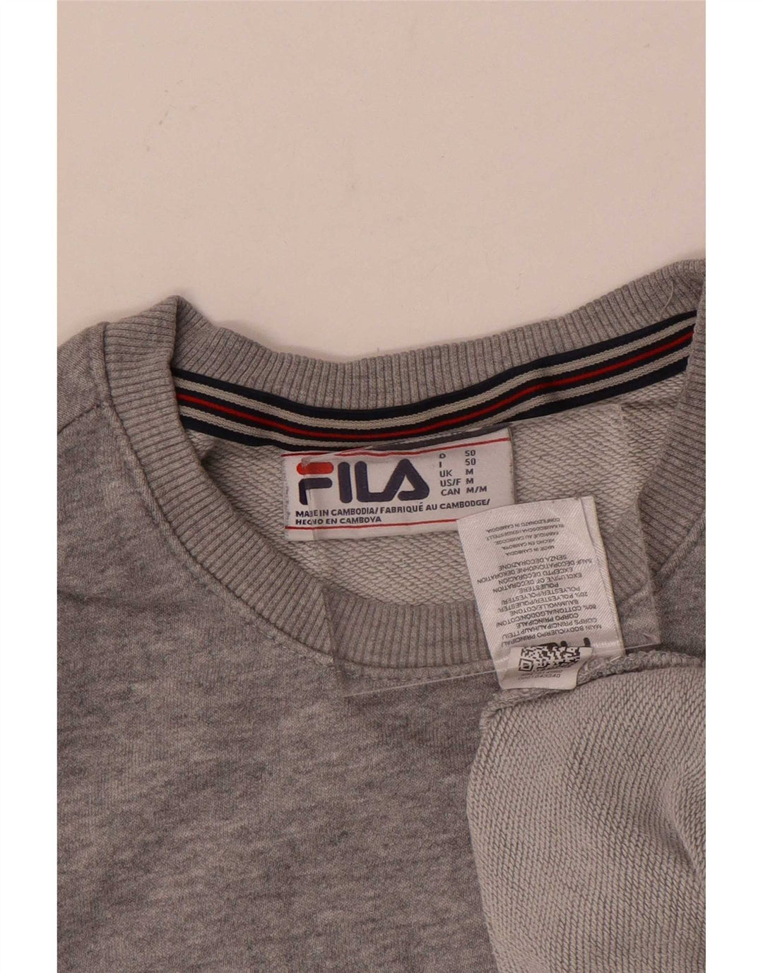 Felpa grafica da uomo Fila Maglione in cotone grigio medio