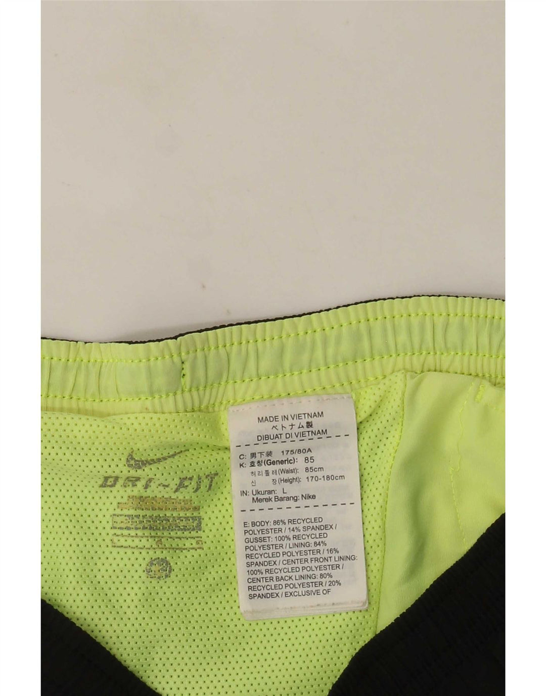 Pantaloncini sportivi Nike da donna Dri Fit UK 14 Large Nero Poliestere