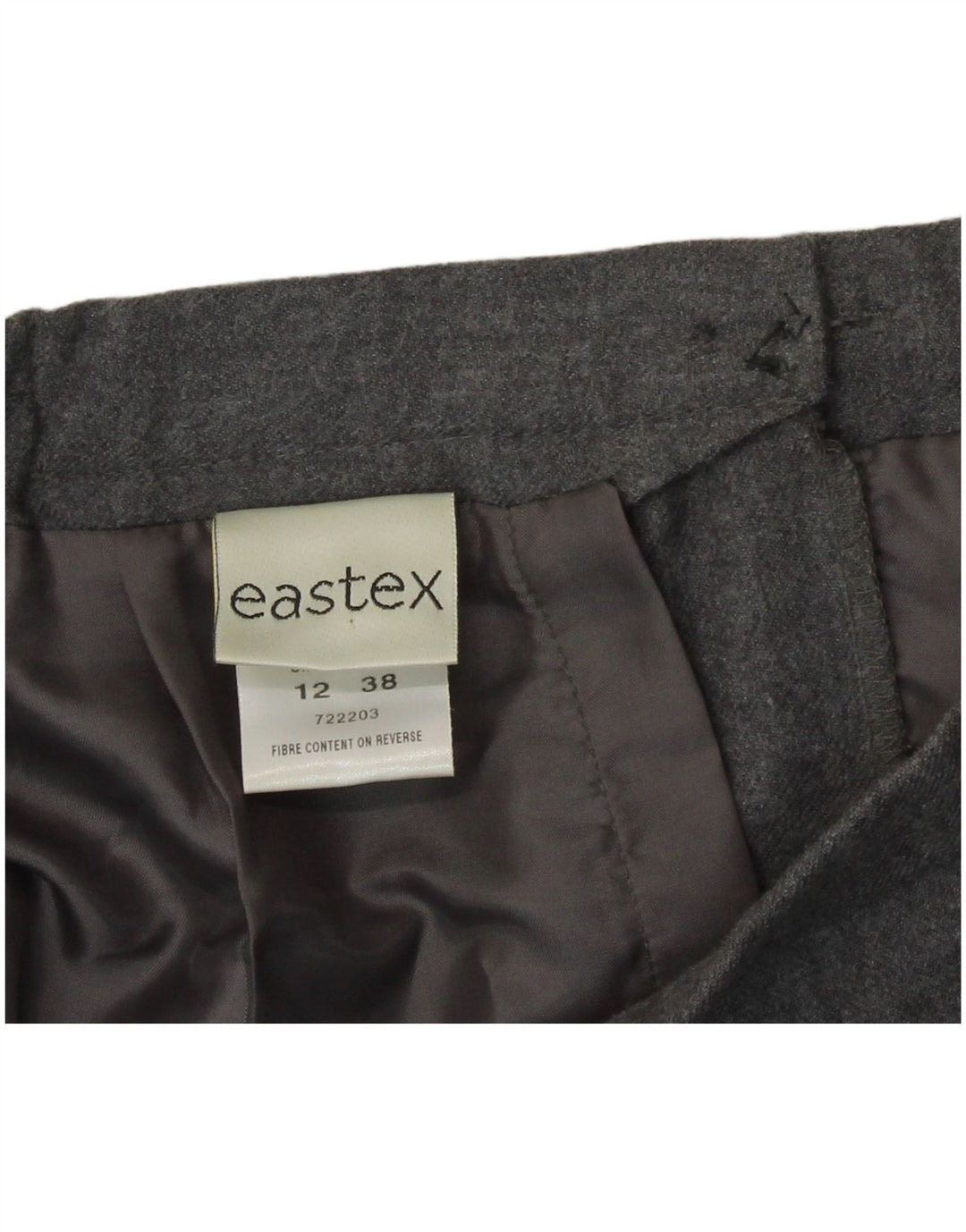 Gonna a tubino da donna Eastex UK 12 media W30 lana grigia