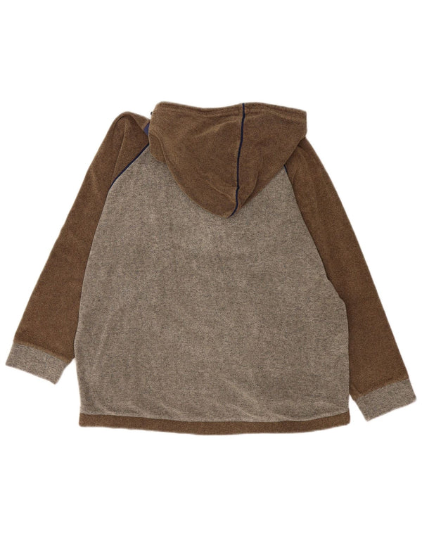 Felpa con cappuccio e zip da donna Asics UK 14 Colorblock marrone medio