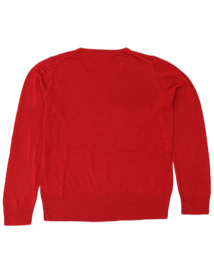Maglione maglione girocollo da donna Marks & Spencer UK 14 grande rosso