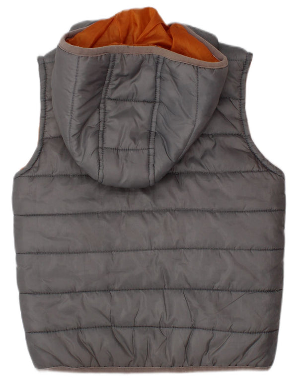 Gilet imbottito con cappuccio da bambino BENCH 2-3 anni in poliestere color block grigio