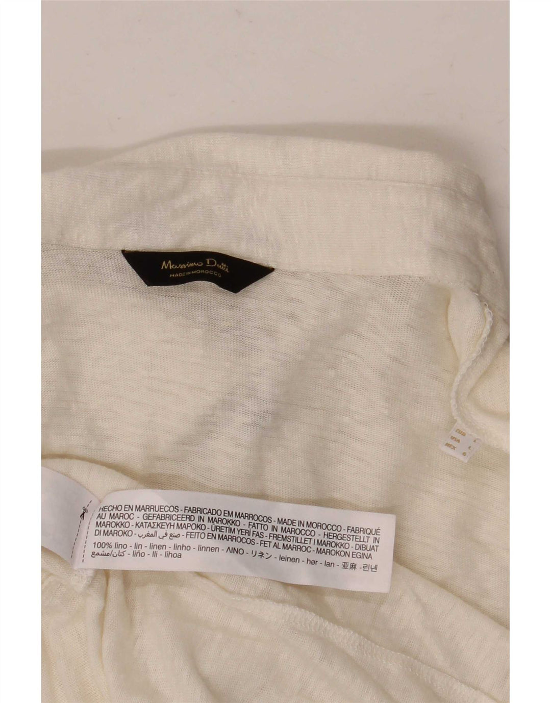 Polo da uomo Massimo Dutti grande lino screziato beige