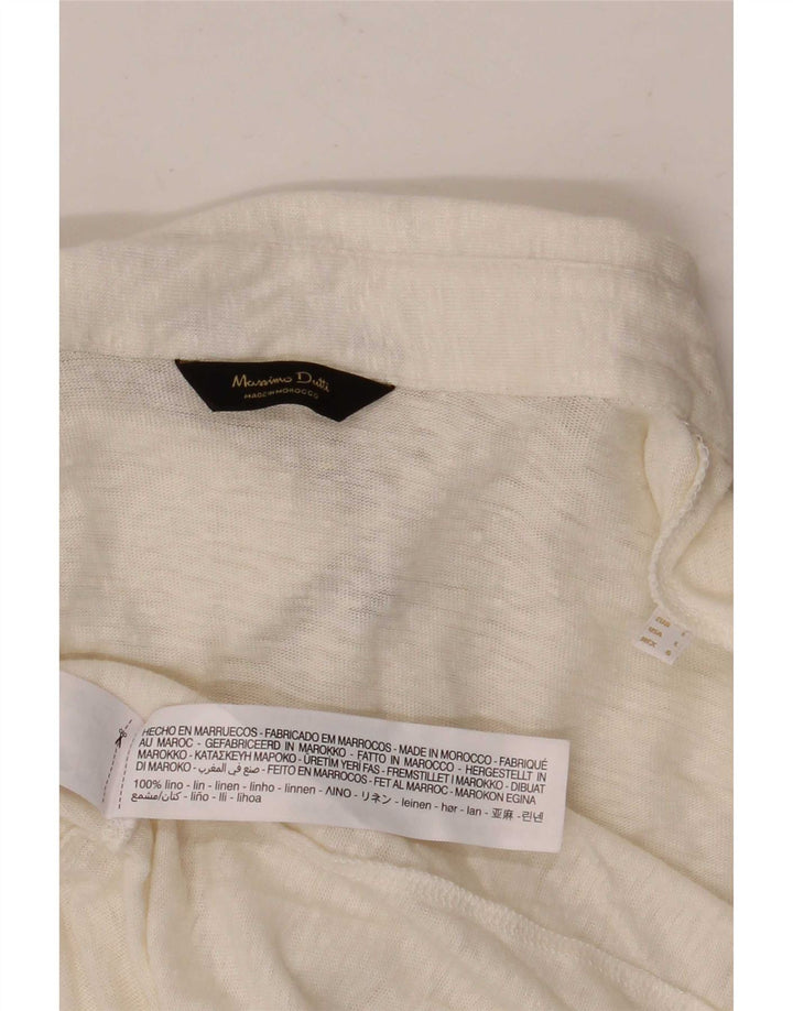 Polo da uomo Massimo Dutti grande lino screziato beige