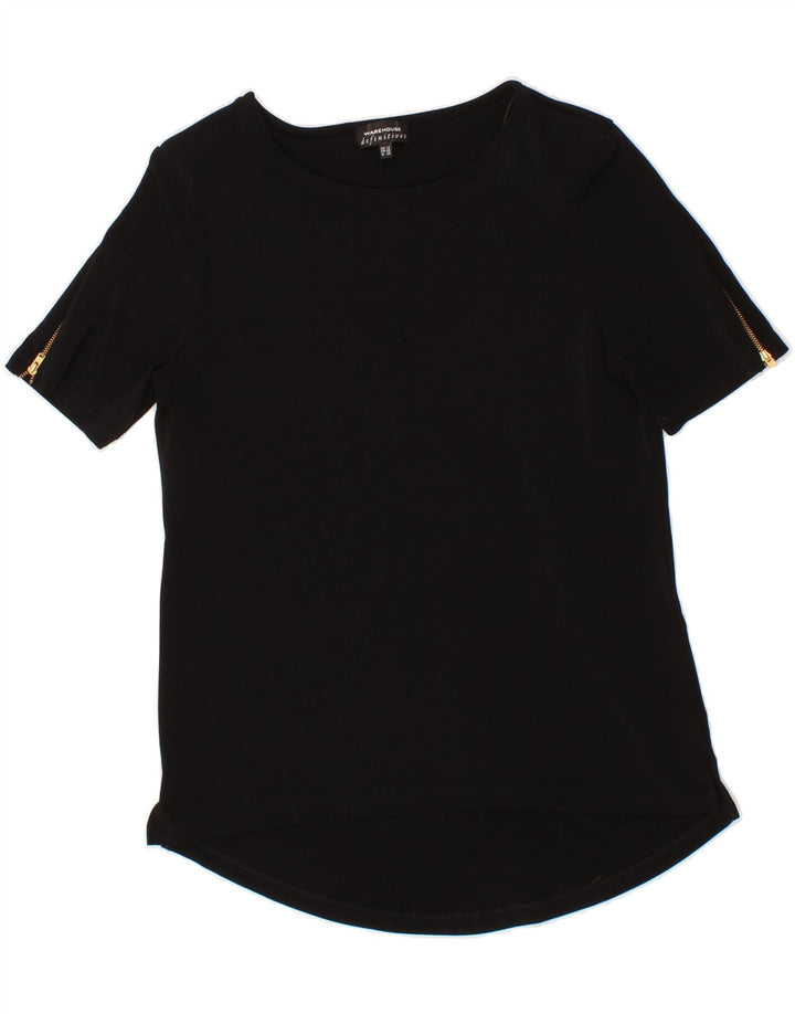 WAREHOUSE Womens Tunic Top UK 12 Medium Black Polyester Vintage Warehouse and Second-Hand Warehouse from Messina Hembry 