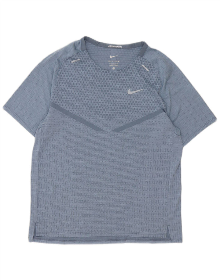 T-shirt Nike Dri Fit da donna Top UK 14 Poliestere geometrico blu medio