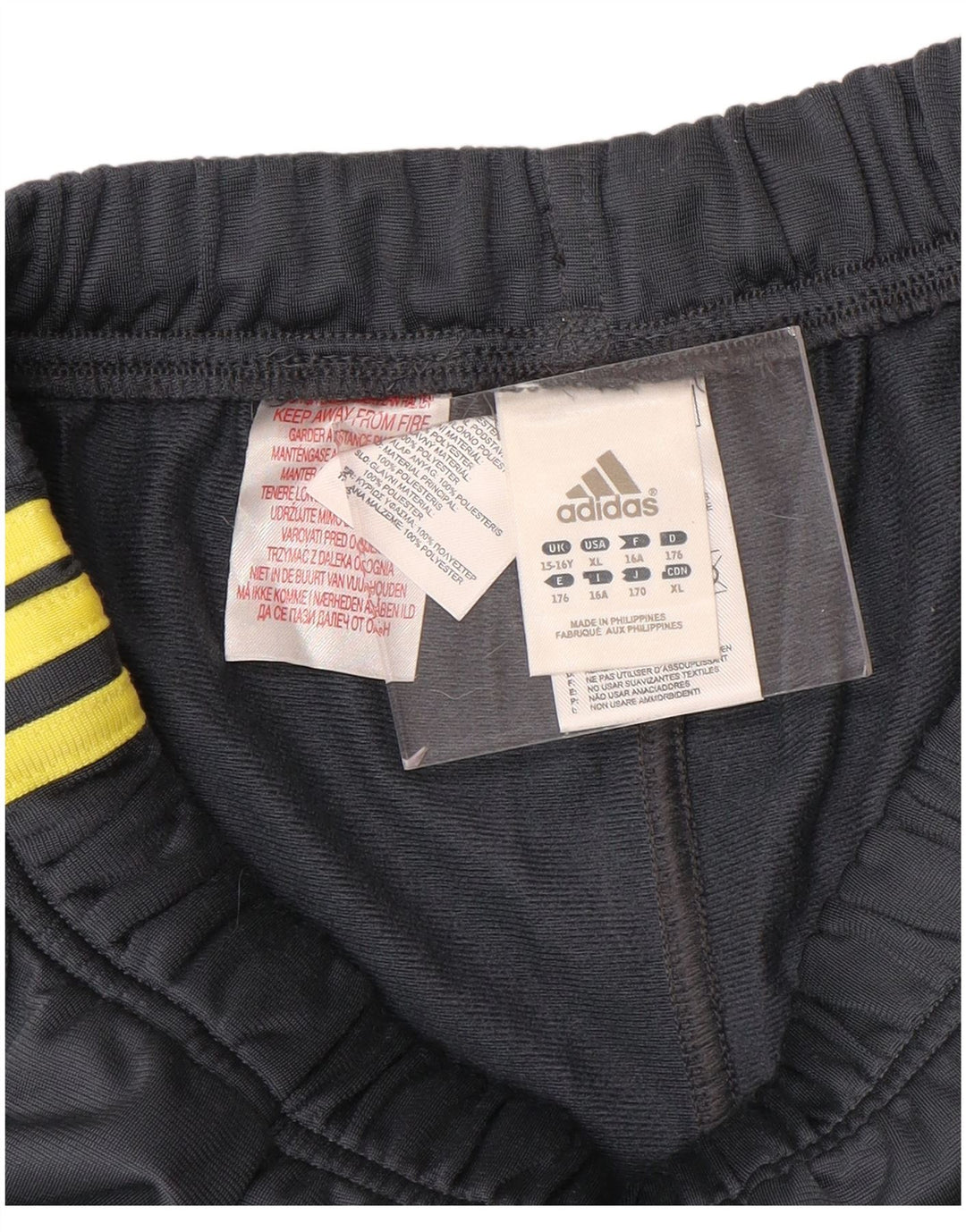 Pantaloni della tuta da ragazzo ADIDAS 15-16 anni in poliestere grigio
