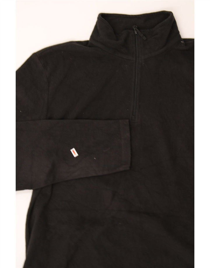MOUNTAIN WAREHOUSE Mens Zip Neck Fleece Jumper XL Black Polyester Vintage Mountain Warehouse and Second-Hand Mountain Warehouse from Messina Hembry 