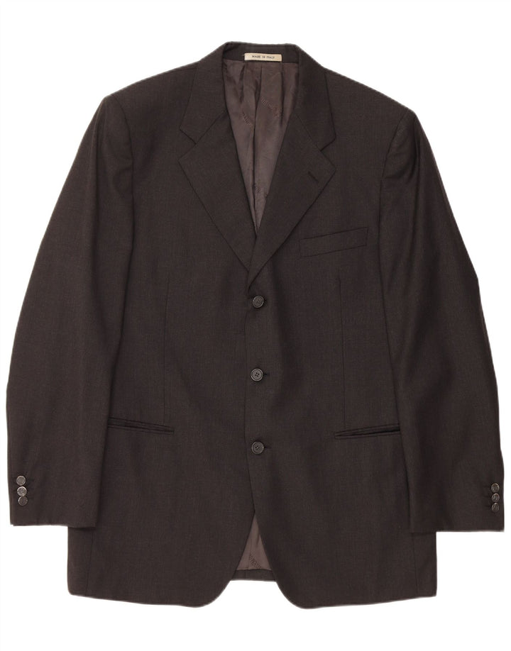 CARLO PIGNATELLI Giacca blazer a 3 bottoni da uomo UK 40 grande lana nera