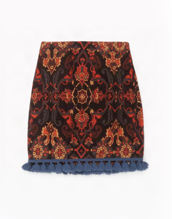 Minigonna da donna Zara piccola W26 acrilico Paisley multicolore