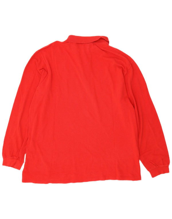 Polo da uomo a maniche lunghe Lacoste taglia 7 2XL cotone rosso