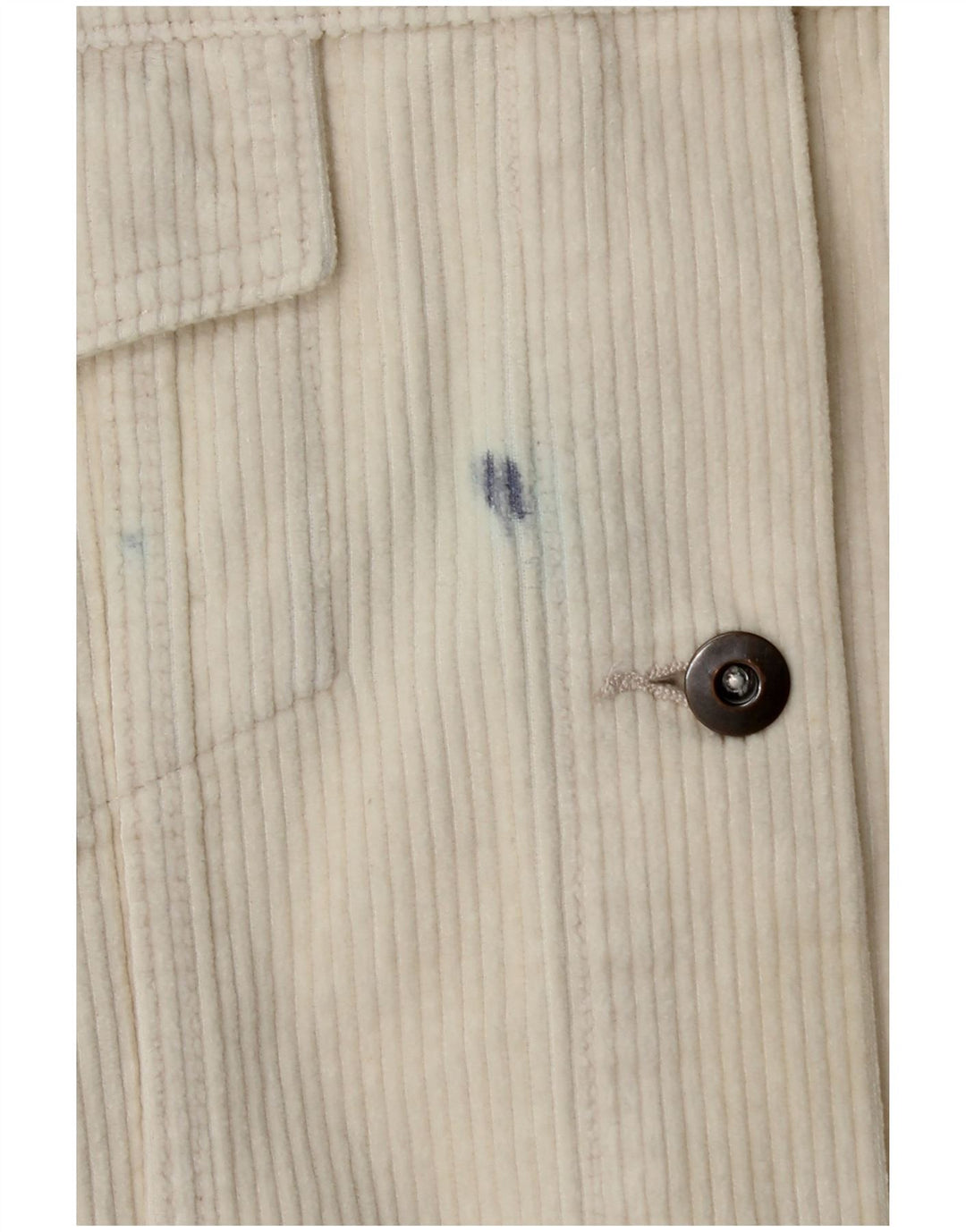 Giacca da donna oversize in velluto a coste Zara UK 10 piccola in cotone bianco sporco