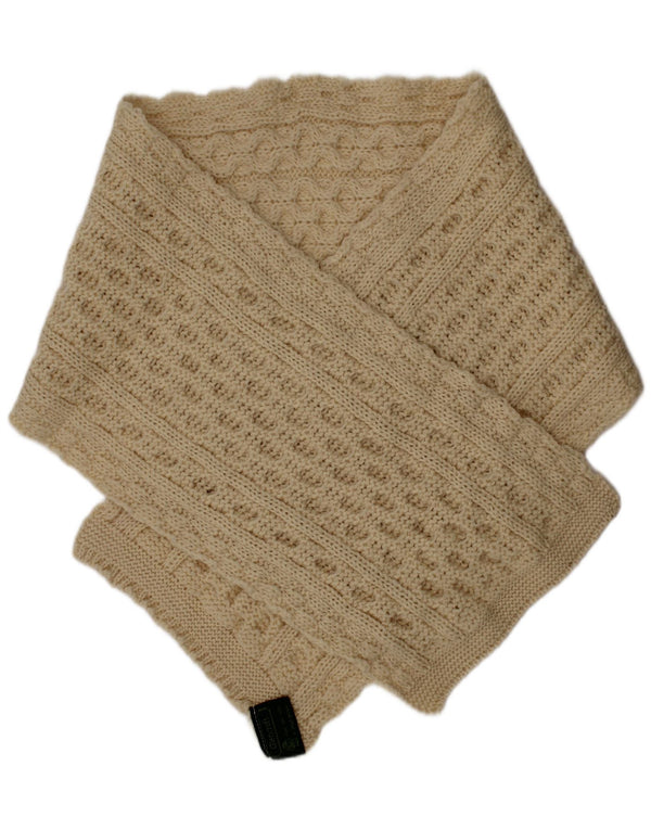 Sciarpa rettangolare da donna lavorata a maglia Glencroft, taglia unica, in lana vergine, bianco sporco, invernale