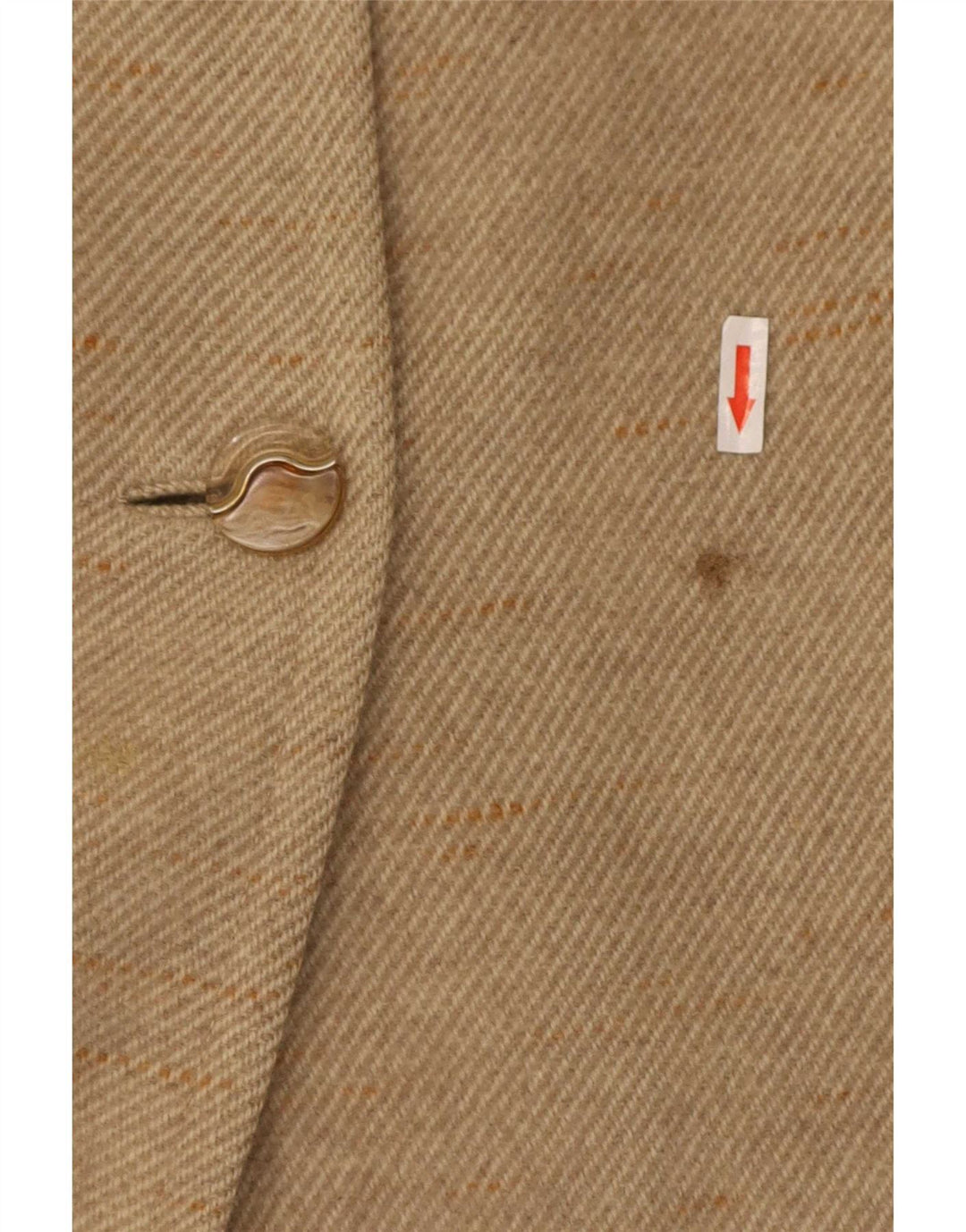 Soprabito vintage da donna UK 10 piccolo beige chiazzato