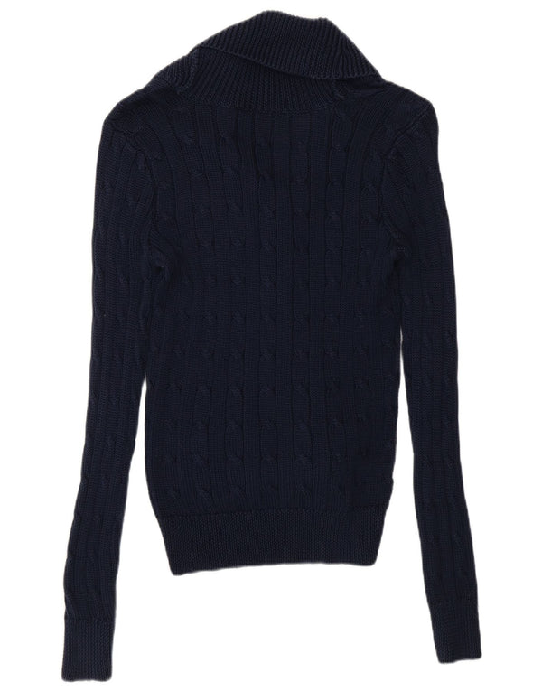 Maglione cardigan da donna Ralph Lauren UK 14 blu navy medio