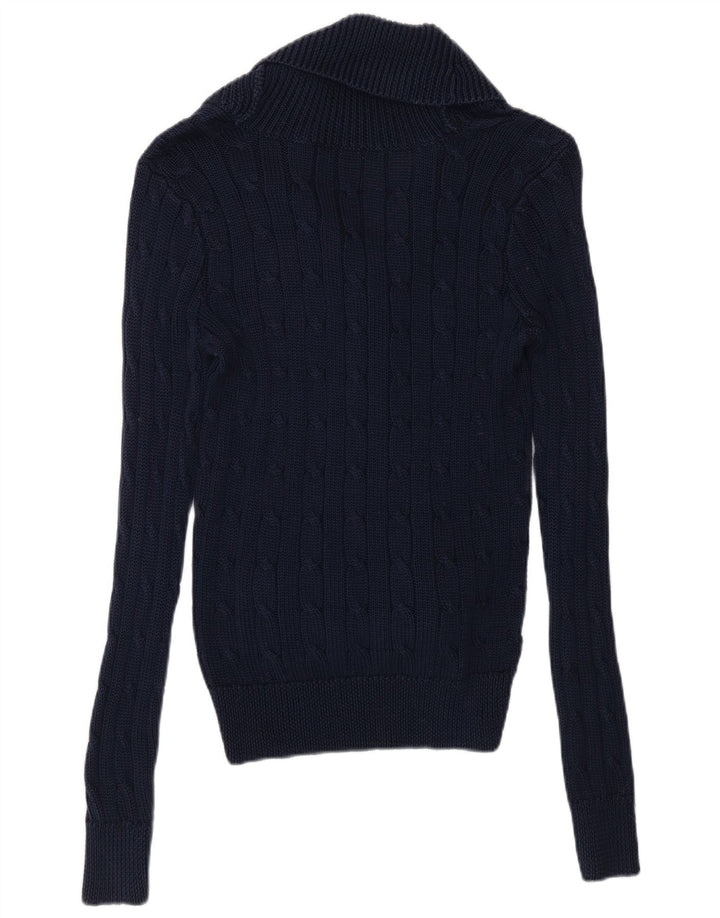 Maglione cardigan da donna Ralph Lauren UK 14 blu navy medio