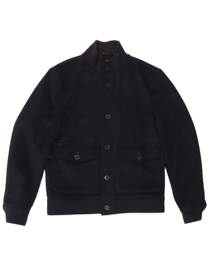 Giubbotto bomber da uomo Reiss UK 36 piccolo in lana blu navy