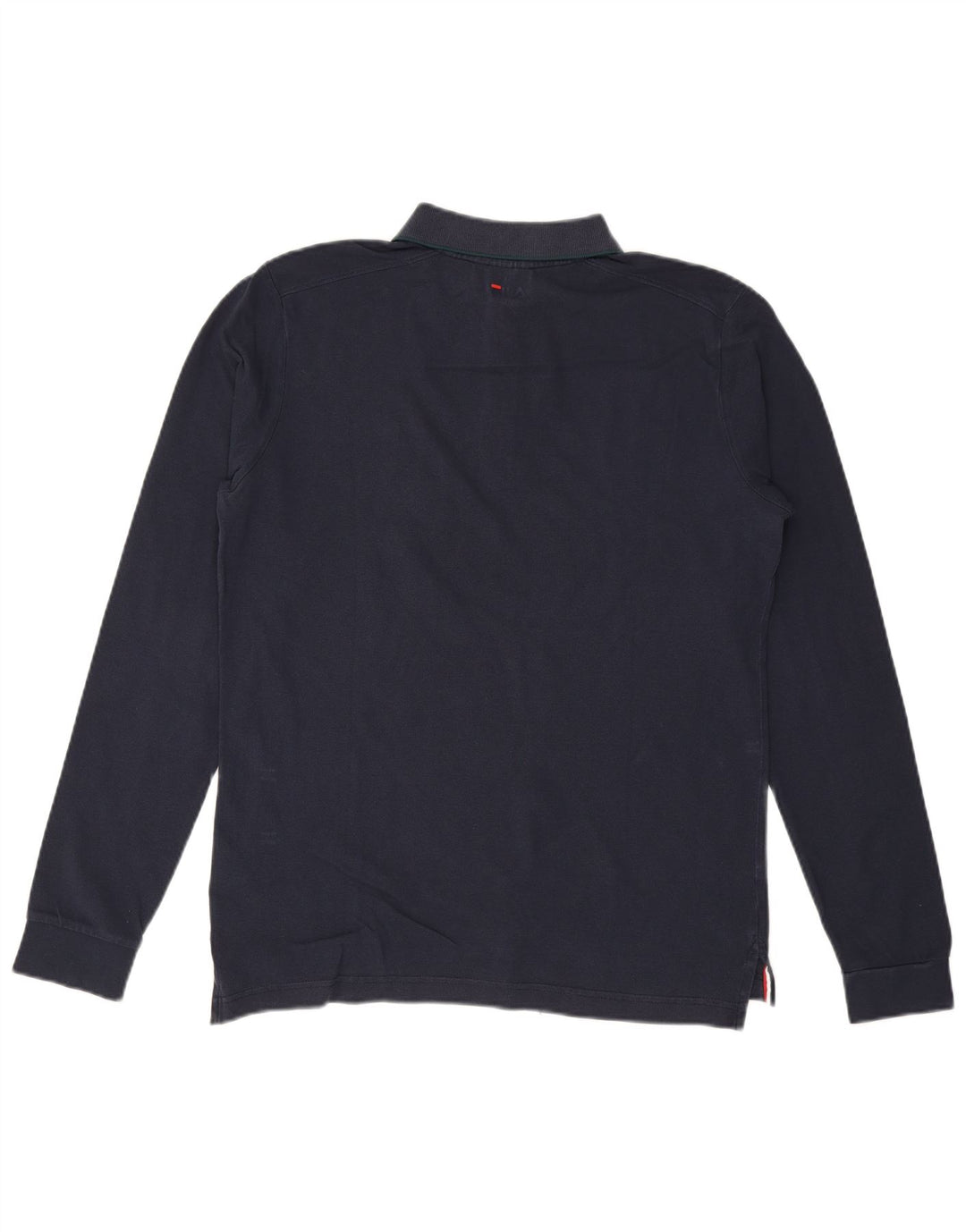 Polo da uomo a maniche lunghe FILA in cotone blu navy medio