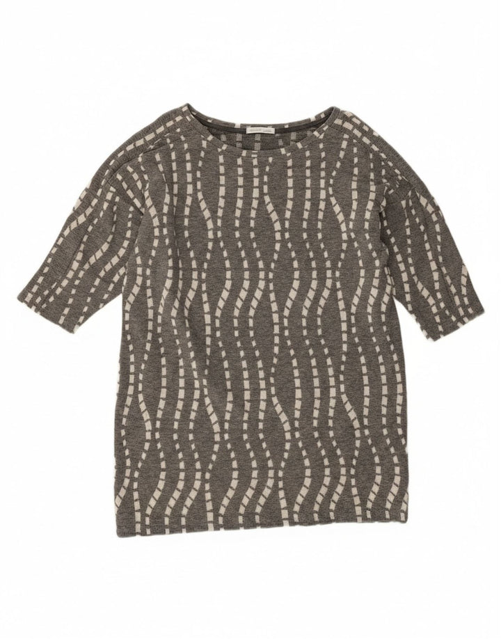 Top tunica da donna Zara UK 16 grande Chevron grigio