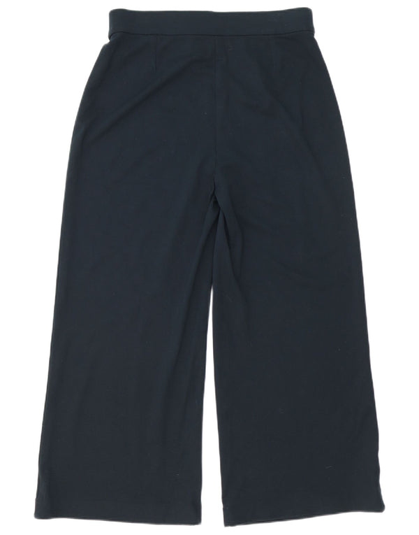 Marks & Spencer Womens High Waist Trousers UK 12 Medium W30 L26 Navy Blue