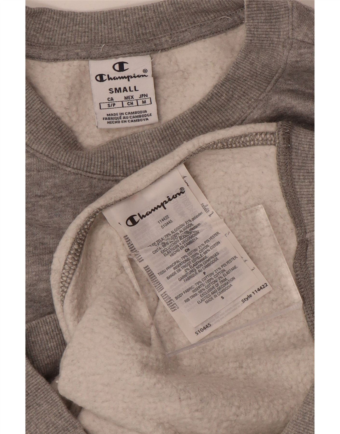 Felpa da donna Champion UK 10 Small Grey Cotton