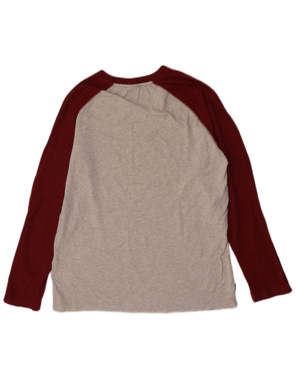 Maglia da ragazzo a maniche lunghe Superdry 15-16 anni XL in cotone color block grigio