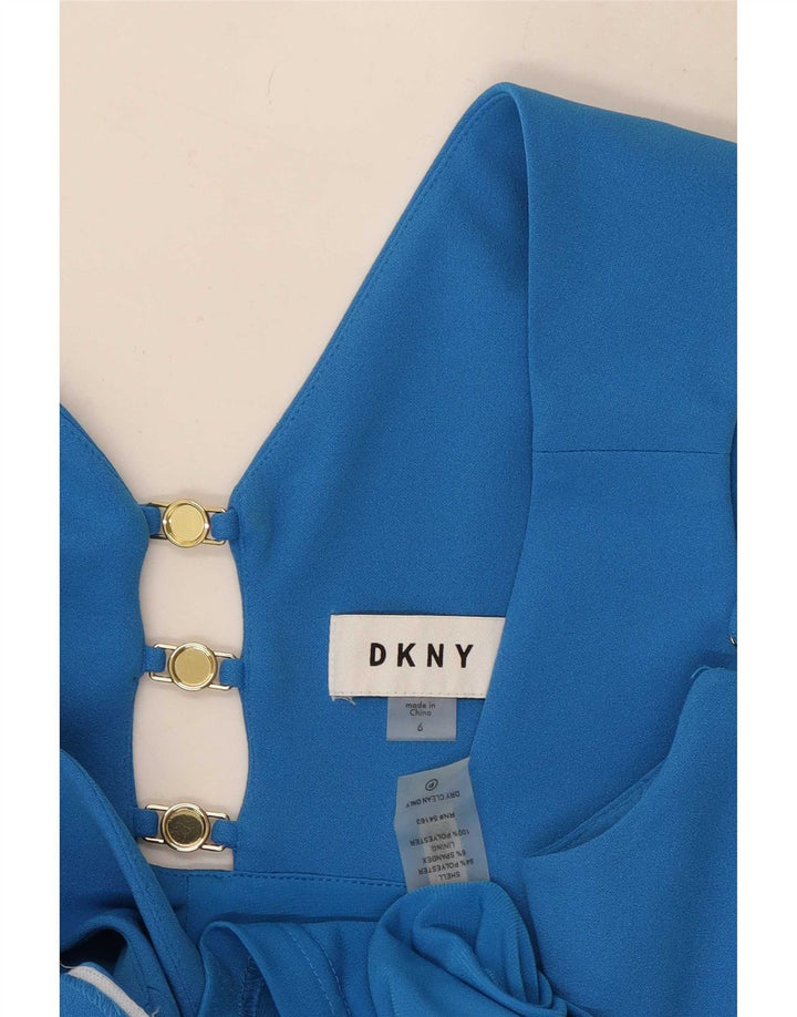Abito tubino senza maniche Dkny da donna US 6 poliestere blu medio