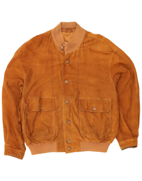 Giubbotto bomber in pelle scamosciata da uomo Kapraun UK 42 XL Marrone
