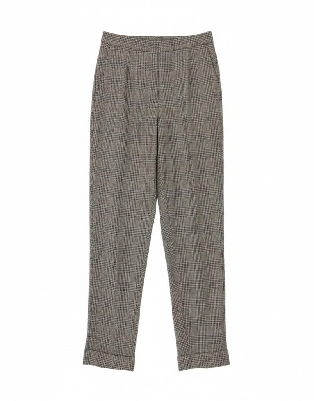 VINTAGE Womens Casual Trousers IT 46 Large W28 L29 Grey Houndstooth Vintage Vintage and Second-Hand Vintage from Messina Hembry 