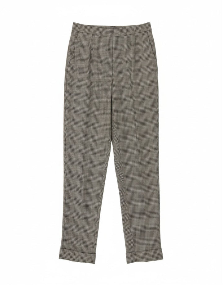 VINTAGE Womens Casual Trousers IT 46 Large W28 L29 Grey Houndstooth Vintage Vintage and Second-Hand Vintage from Messina Hembry 