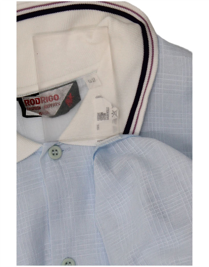 Camicia pullover a maniche corte da uomo Rodrigo IT 52 Large in cotone blu