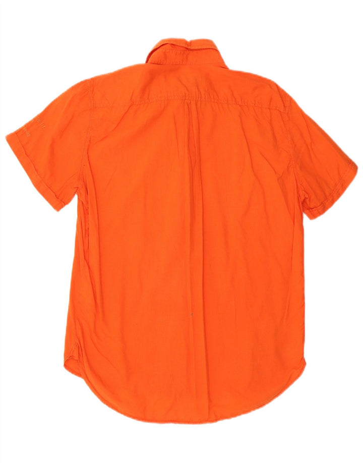 DIESEL Camicia a maniche corte da uomo in cotone arancione medio