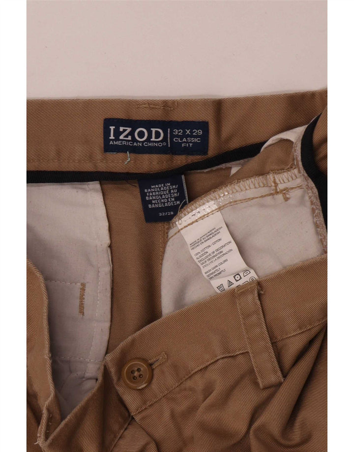 Pantaloni cropped da uomo Izod W32 L25 in cotone beige