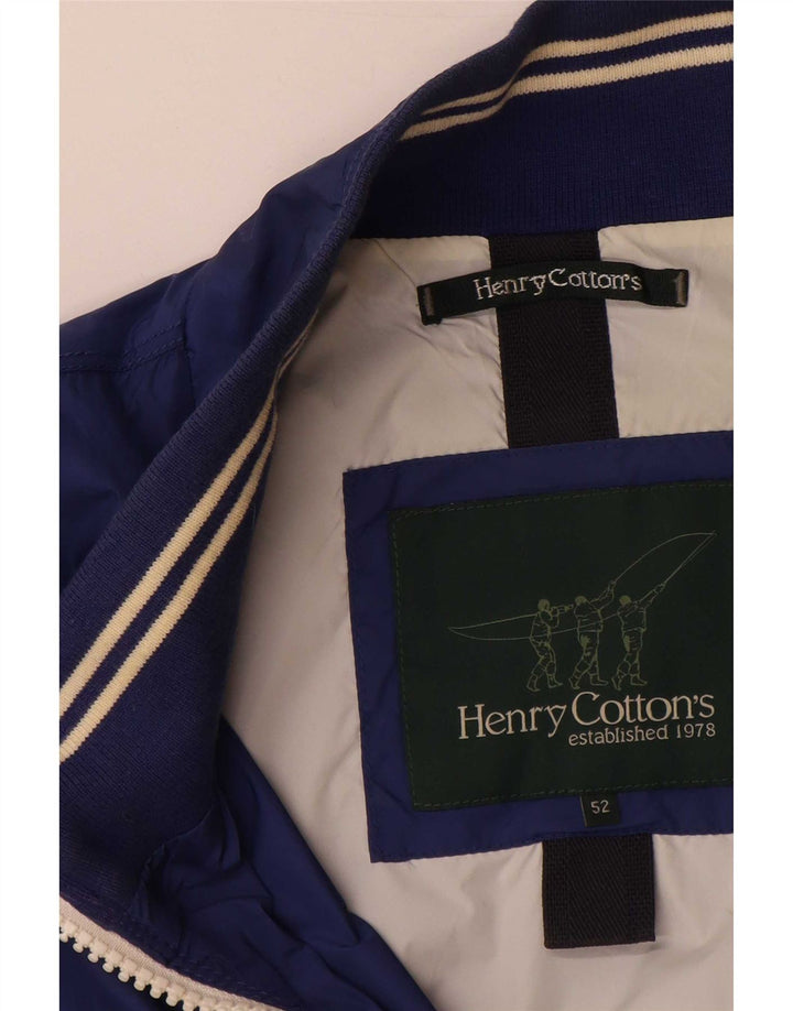 Giubbotto bomber grafico da uomo Henry Cottons IT 52 XL blu poliammide