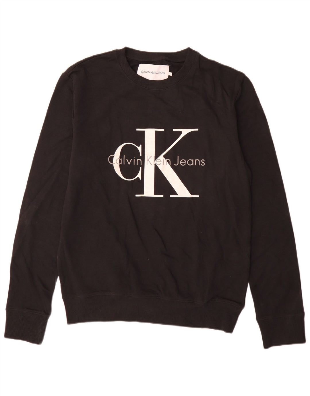 Calvin Klein Jeans Felpa grafica da uomo Maglione medio cotone nero