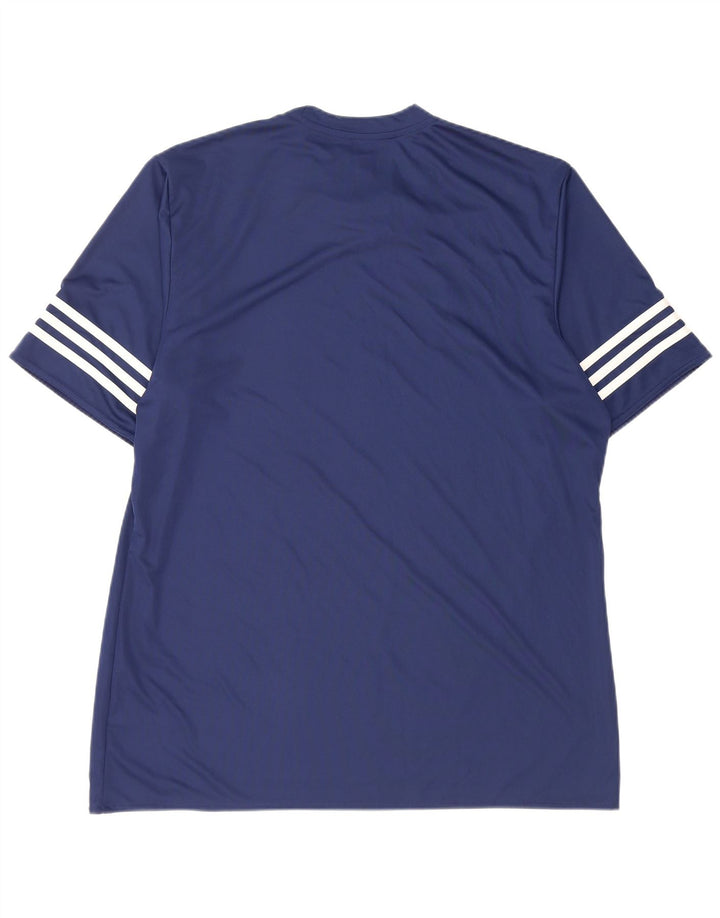 T-shirt Adidas Climalite da uomo Top XL in poliestere blu navy