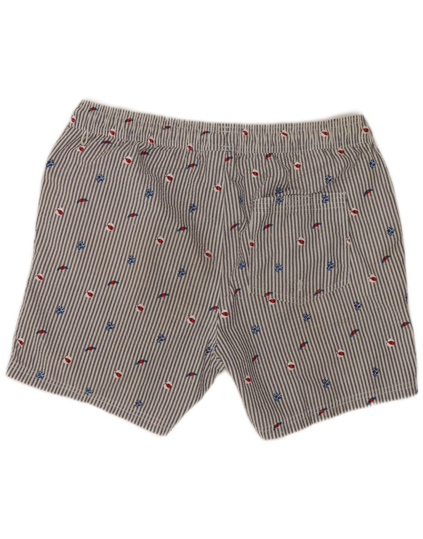 Pantaloncini da bagno grafici da uomo Jack & Jones in cotone gessato blu medio