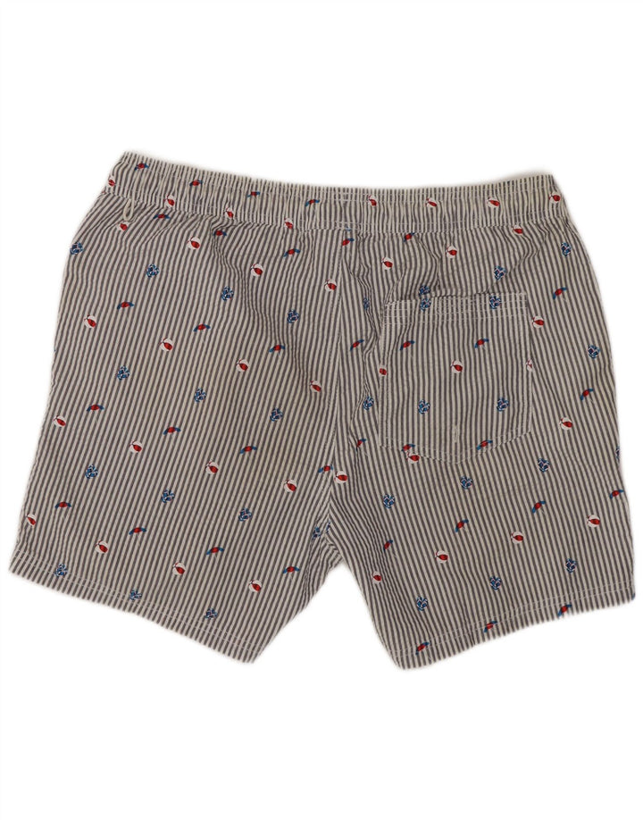 Pantaloncini da bagno grafici da uomo Jack & Jones in cotone gessato blu medio