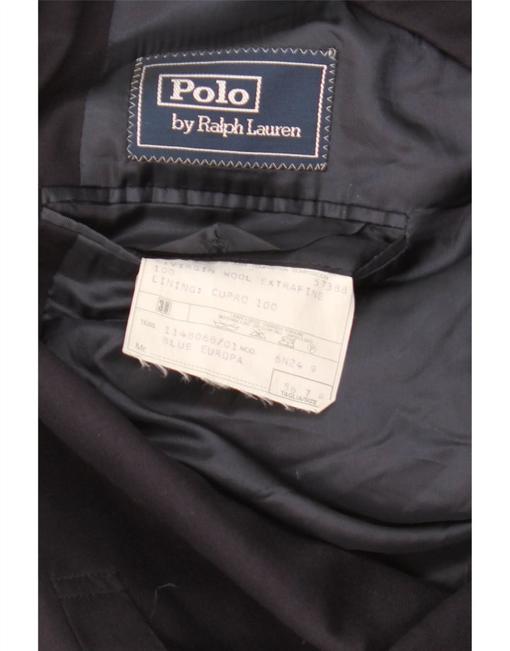 Polo Ralph Lauren Giacca blazer a 3 bottoni da uomo IT 56 3XL Lana blu navy