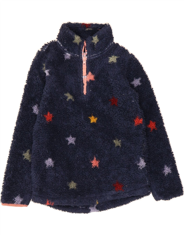 FAT FACE Girls Abstract Pattern Fleece Jumper 9-10 Years Navy Blue Vintage Fat Face and Second-Hand Fat Face from Messina Hembry 
