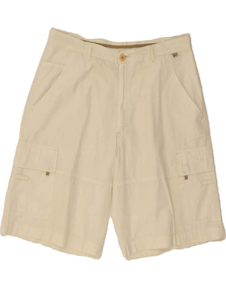 INVICTA Mens Cargo Shorts IT 52 XL W34 Off White Cotton Vintage Invicta and Second-Hand Invicta from Messina Hembry 