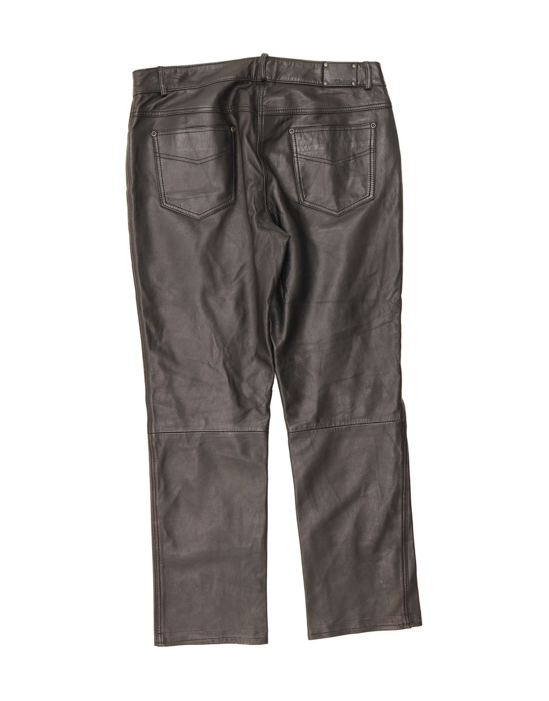 CONBIPEL Womens Straight Trousers IT 44 Medium W30 L28 Black Leather Vintage Conbipel and Second-Hand Conbipel from Messina Hembry 