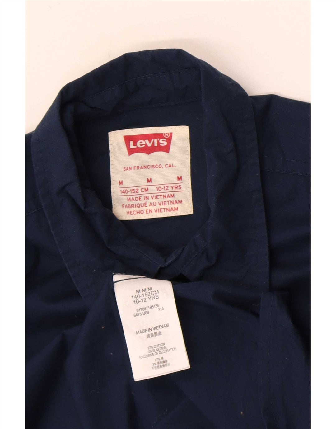 Camicia Levi's per ragazzi 10-11 anni in cotone blu navy medio