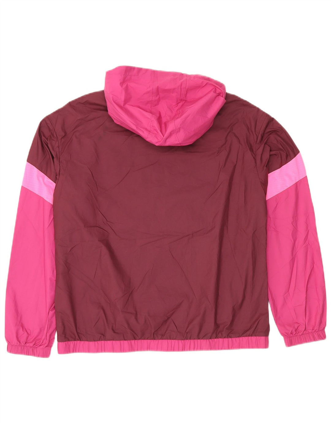 Giacca antipioggia oversize con cappuccio PUMA da donna UK 10 Small Pink Colourblock