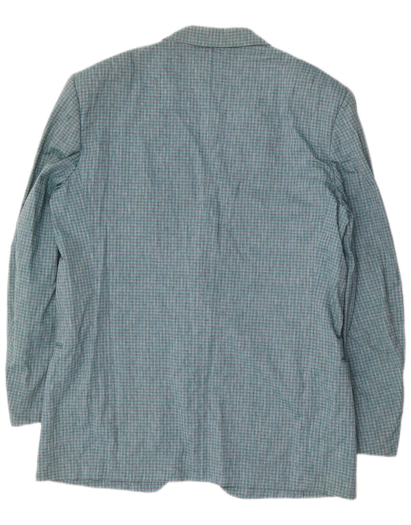 Giacca Blazer da Uomo a 2 Bottoni Nino Cerruti IT 54 2XL Cotone a quadri Blu