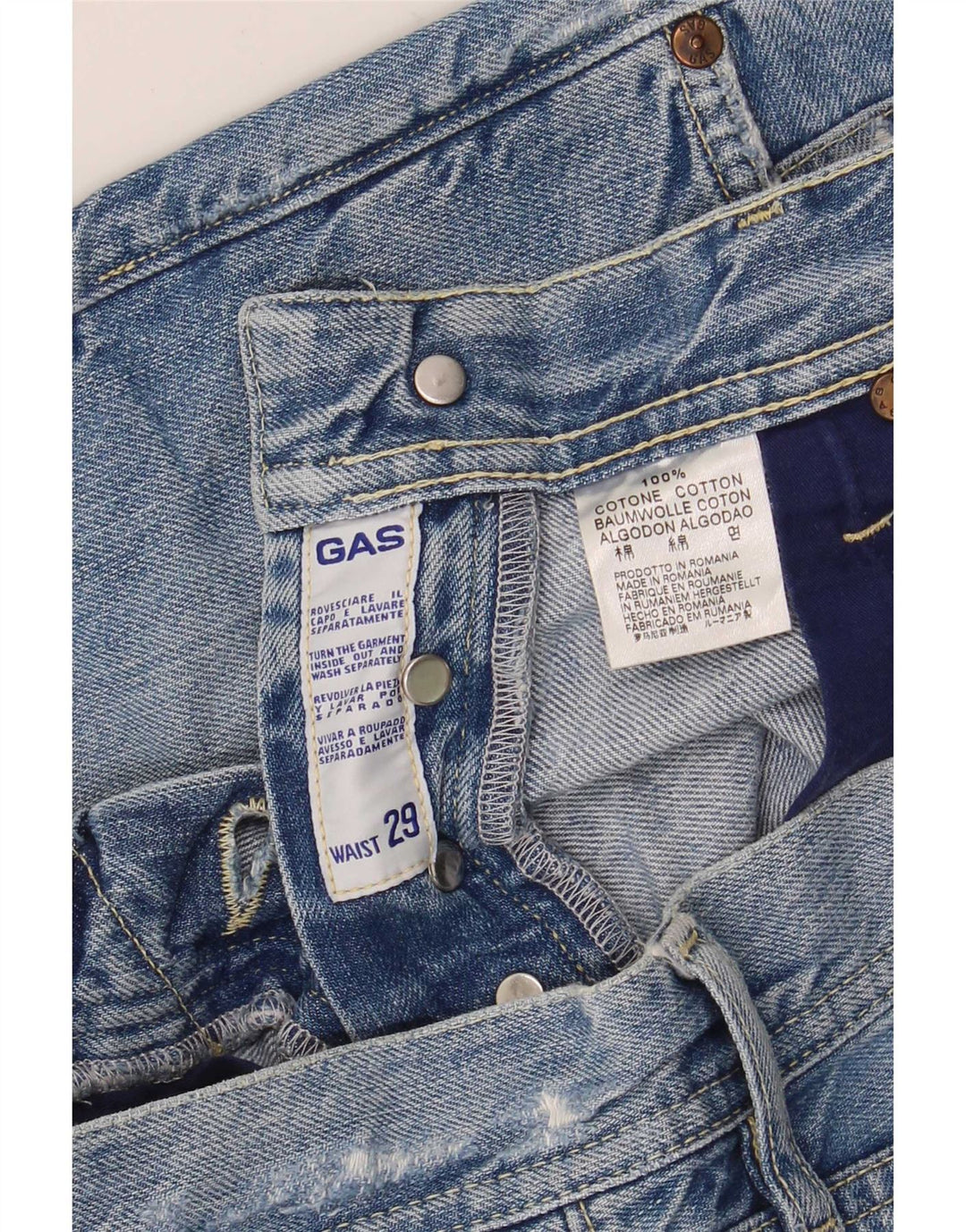Pantaloncini di jeans da donna Gas W29 cotone blu medio