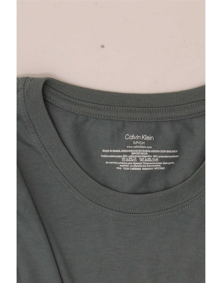 T-shirt grafica da uomo Calvin Klein Top piccola in cotone grigio
