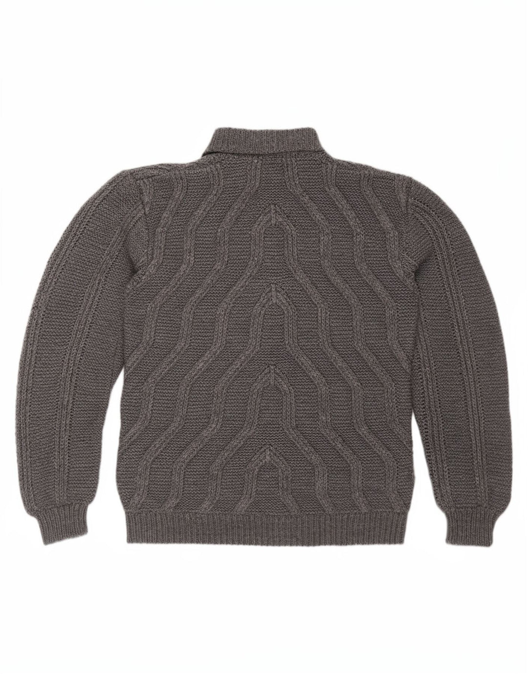 Maglione vintage da uomo con collo dolcevita grigio medio geometrico